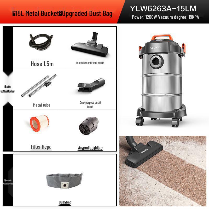 Yili High-Power 3-in-1 Wet/Dry Vacuum Cleaner for Indoor & Car Use
