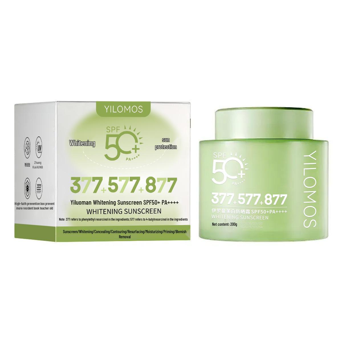 YILOMOS SPF50+ PA+ Dual Protection Whitening Sunscreen Cream YILOMOS Whitening Sunscreen - Wild Green