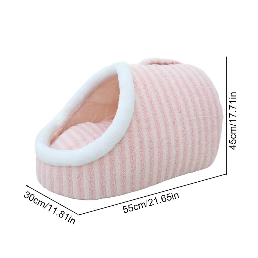 

Cat Cave For Indoor Cats Medium Large Cats Cave Bed Cozy Slipper For Indoor Pets Cozy Pet Hideaway Bed Cute Covered Cat Bed With S рожевий