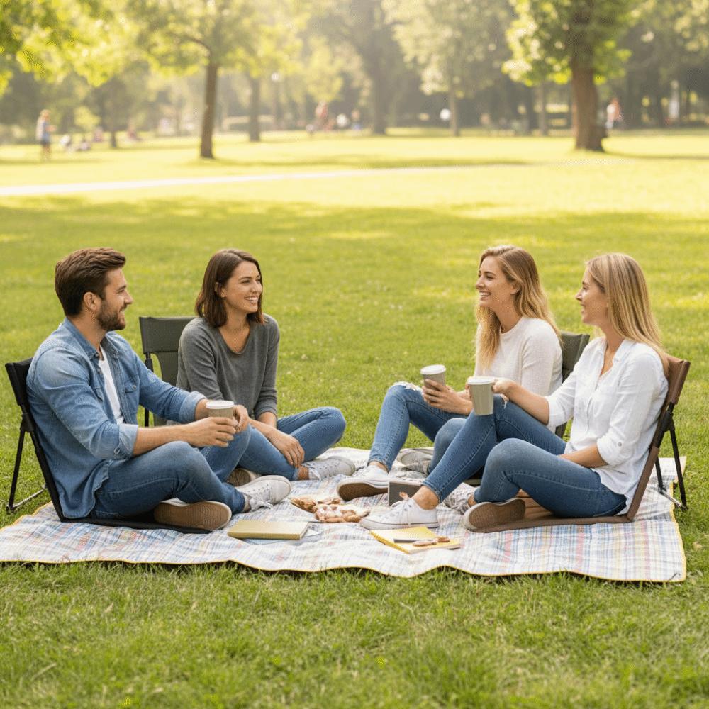 Aluminum Alloy Frame Foldable Camping Chair Oxford Cloth Material Comfortable Sitting Folding Backrest Cushion Ultra-Light