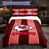 Set Biancheria da Letto in Microfibra con Fantasia Kansas City Chiefs 3 Pezzi Copripiumino Decorativo per Camera da Letto Uso Domestico