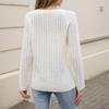 Womens Winter Knit Sweater With Velvet Heart Embroidery Round Neck Pullover Casual Elegant Office Wear