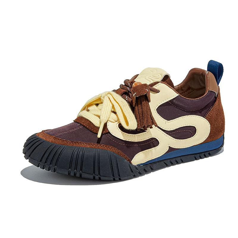 Leather German training shoes women's 2025 autumn new platform women's shoes sports commuting versatile Forrest Gump shoes casual dad shoes