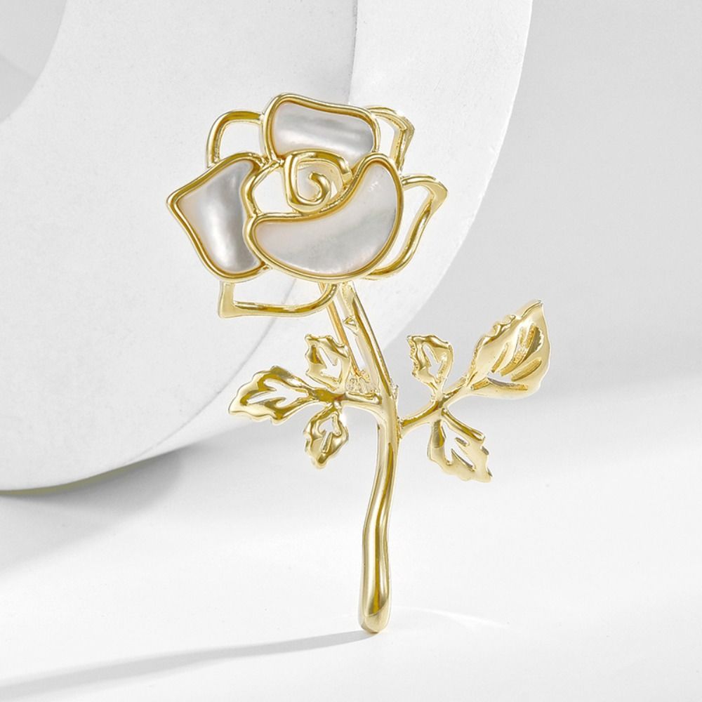 Shell Romantic Badge Cheongsam Accessories Banquet Clothes Pin Fairy Rose Brooches  Decoration