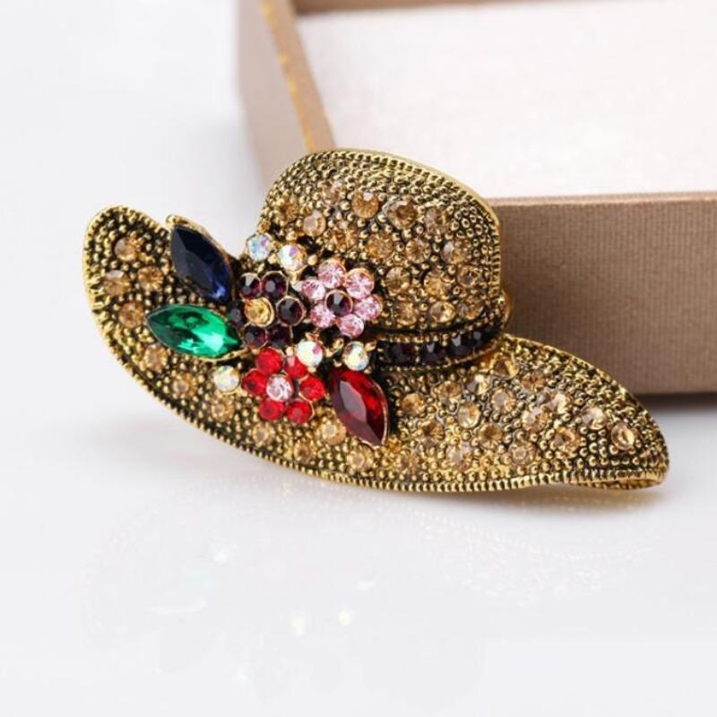 Artistic Style New Alloy Chest Flower Sun Hat Brooch, Versatile Accessory with Temperament