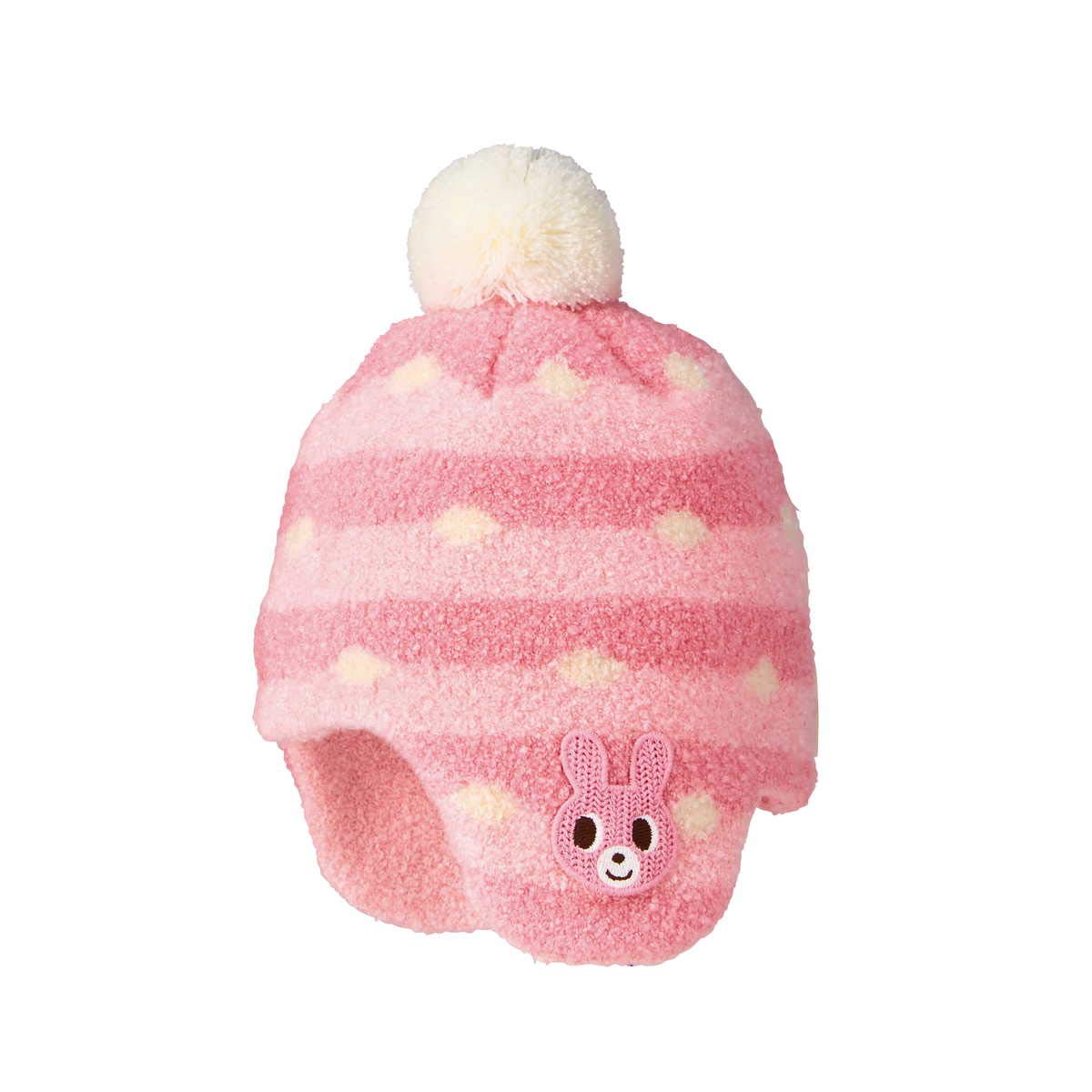 

MIKIHOUSE HOT BISCUITS Вязаная шапка с размером S для мальчиков и детей капюшон, розовая, (46-52см), 73-9202-456, Девочки, Младенец,