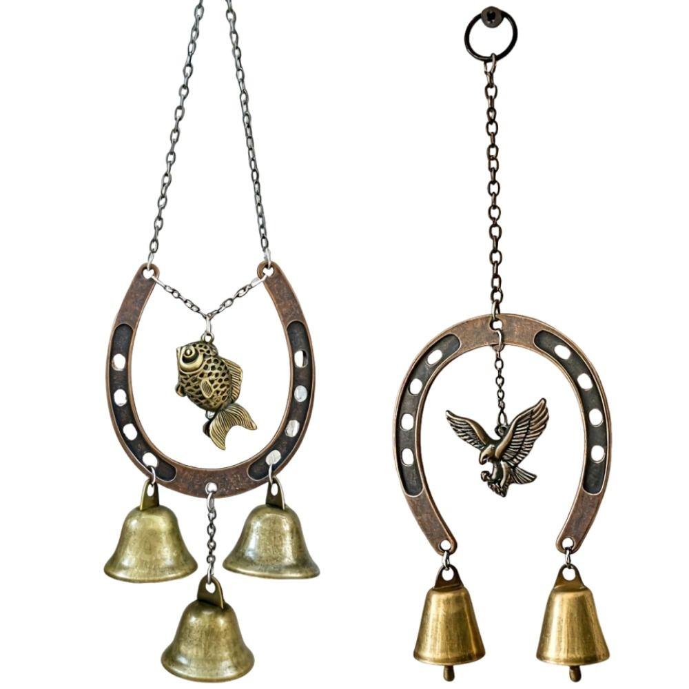 Horse-Shaped Retro Wind Chimes Vintage Soothing Audio Courtyard Hanging Ornament Creative Novelty Outdoor Wind Chimes Gift