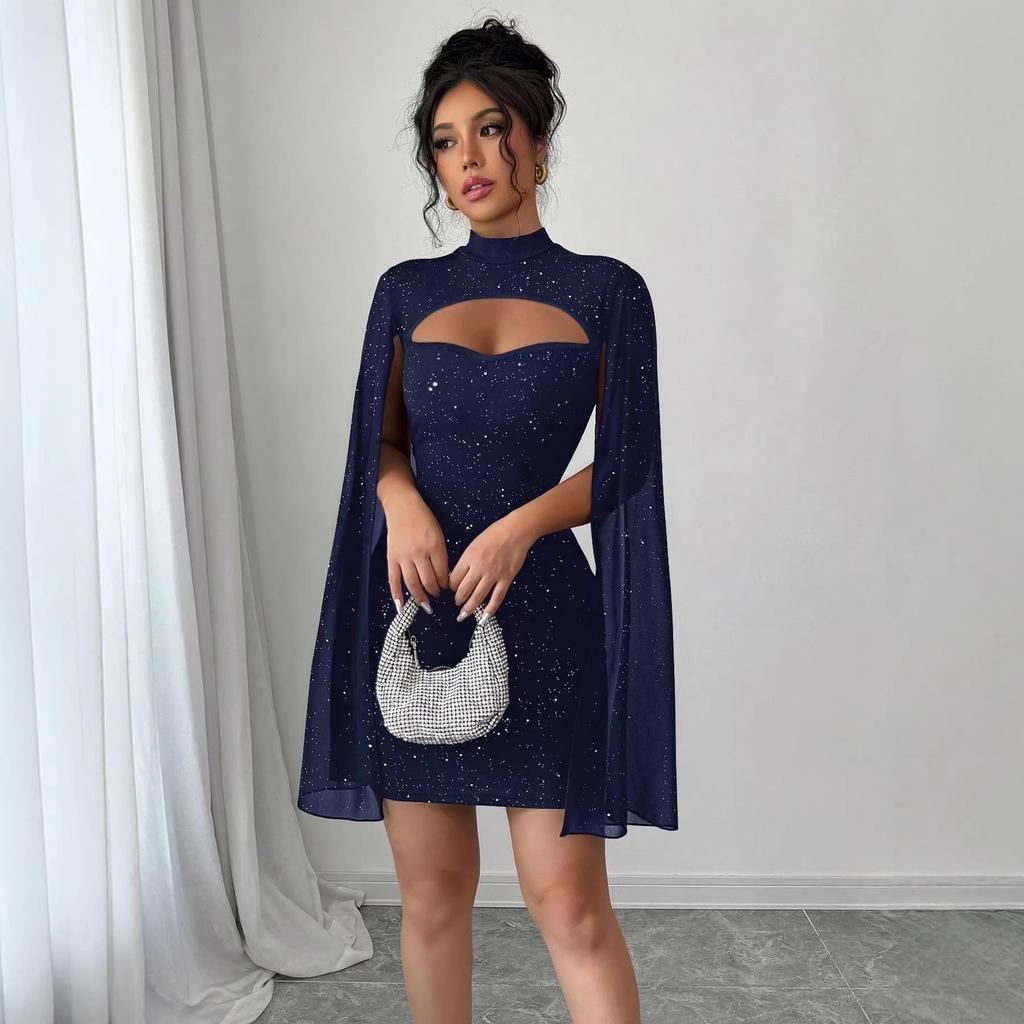 Women's High-End Bodycon Dress - Early Autumn Party Style