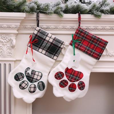 Dog PAWS Christmas Socks Christmas Decorations Decorating Supplies Christmas Socks Gift Bags Tree Hangers