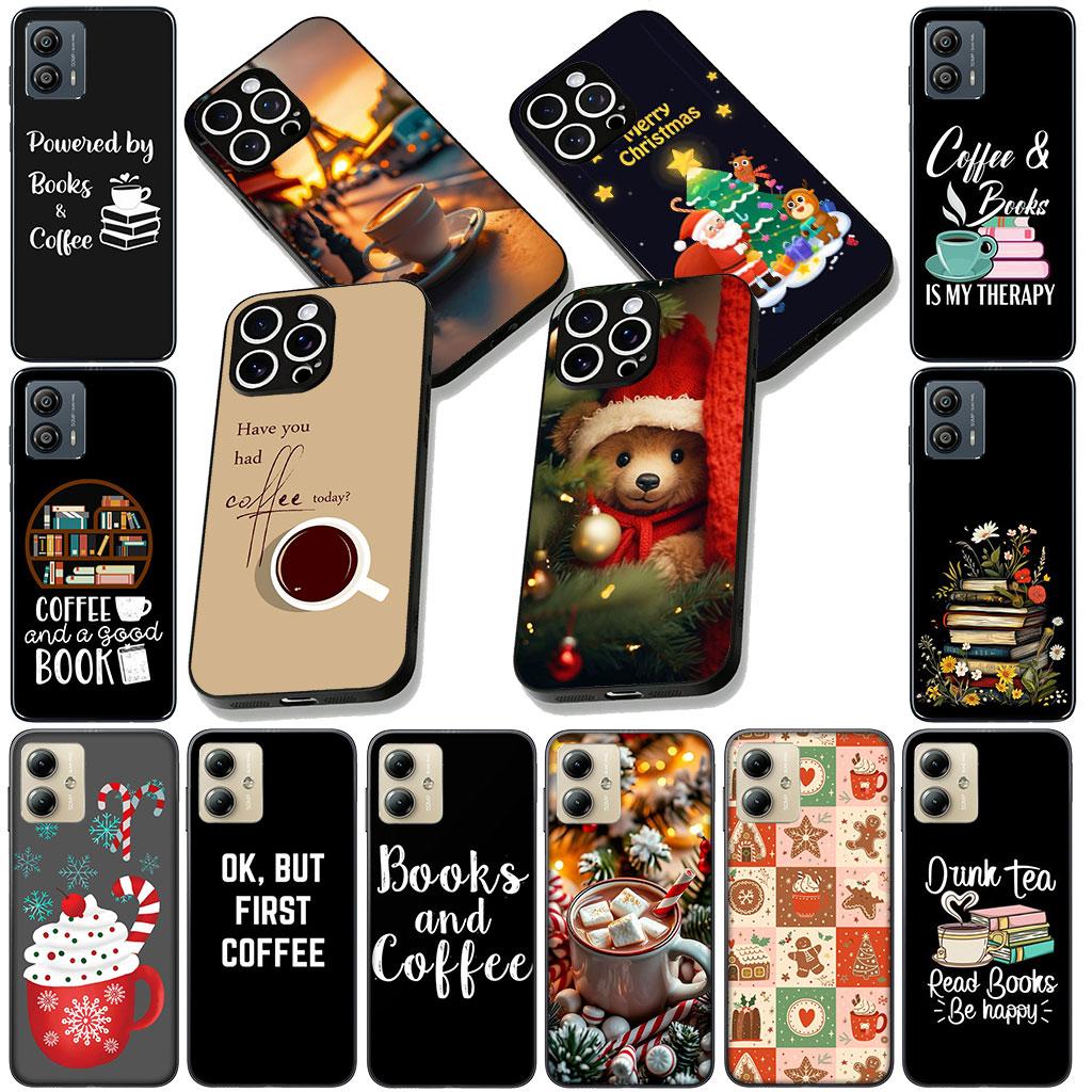 Cover for Motorola Moto Edge 70 60 Fusion NEO Pro G Stylus G56 G96 G52 G04 G05 20 Phone Case OK But First Coffee Book Christmas