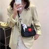 Cute Love Heart Women's Small Square Shoulder Bags Fashi Female Messenger Bag Simple Ladies Crossbody Purse Handbag with Scarf