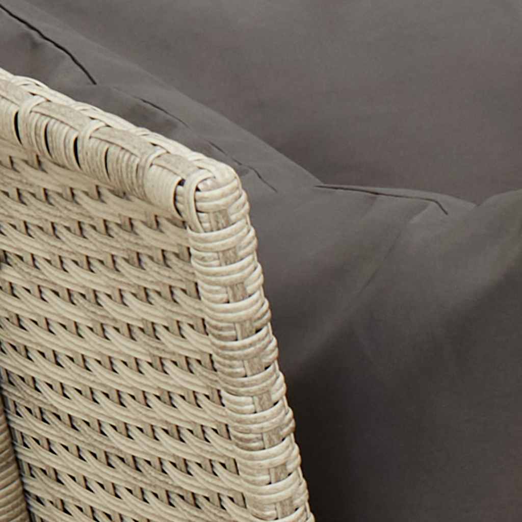 Garden Sofa with Cushions Light Grey Poly Rattan