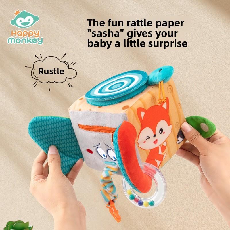 Happy Monkey Soft Plush Baby Educational Toy With Rotating Features For Sensory And Cognitive Development