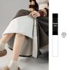 Women's High Waist Gray A-Line Skirt - Early Spring 2026 Collection, Slimming Mid-Length Design