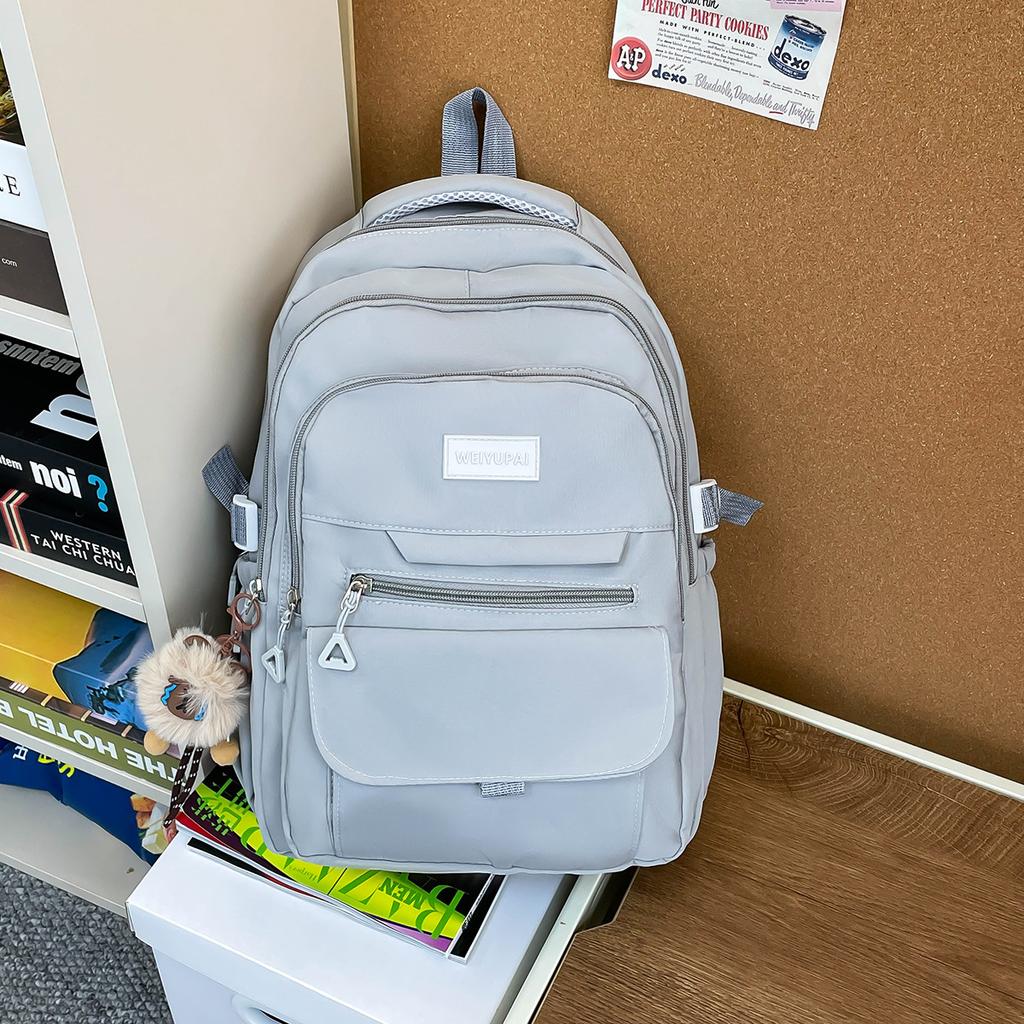 Casual simple middle school student schoolbag female Korean version middle and high school class backpack large capacity light backpack