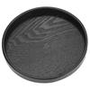 Round Shape Wood Serving Tray Non-Slip Solid Wood Food Serving Tray Black Decorative Serving Plate Kitchen Serving