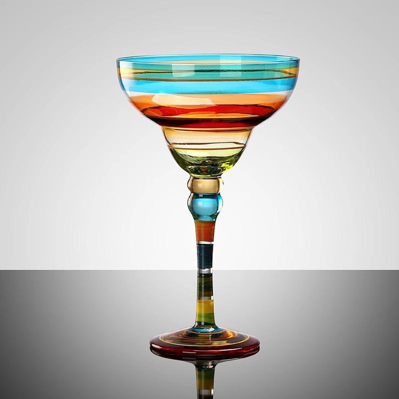 Handmade Colorful Margarita Wine Glasses Exquisite Lead-Free Cocktail Glassware For Wedding Party Drinkware Unique Goblet