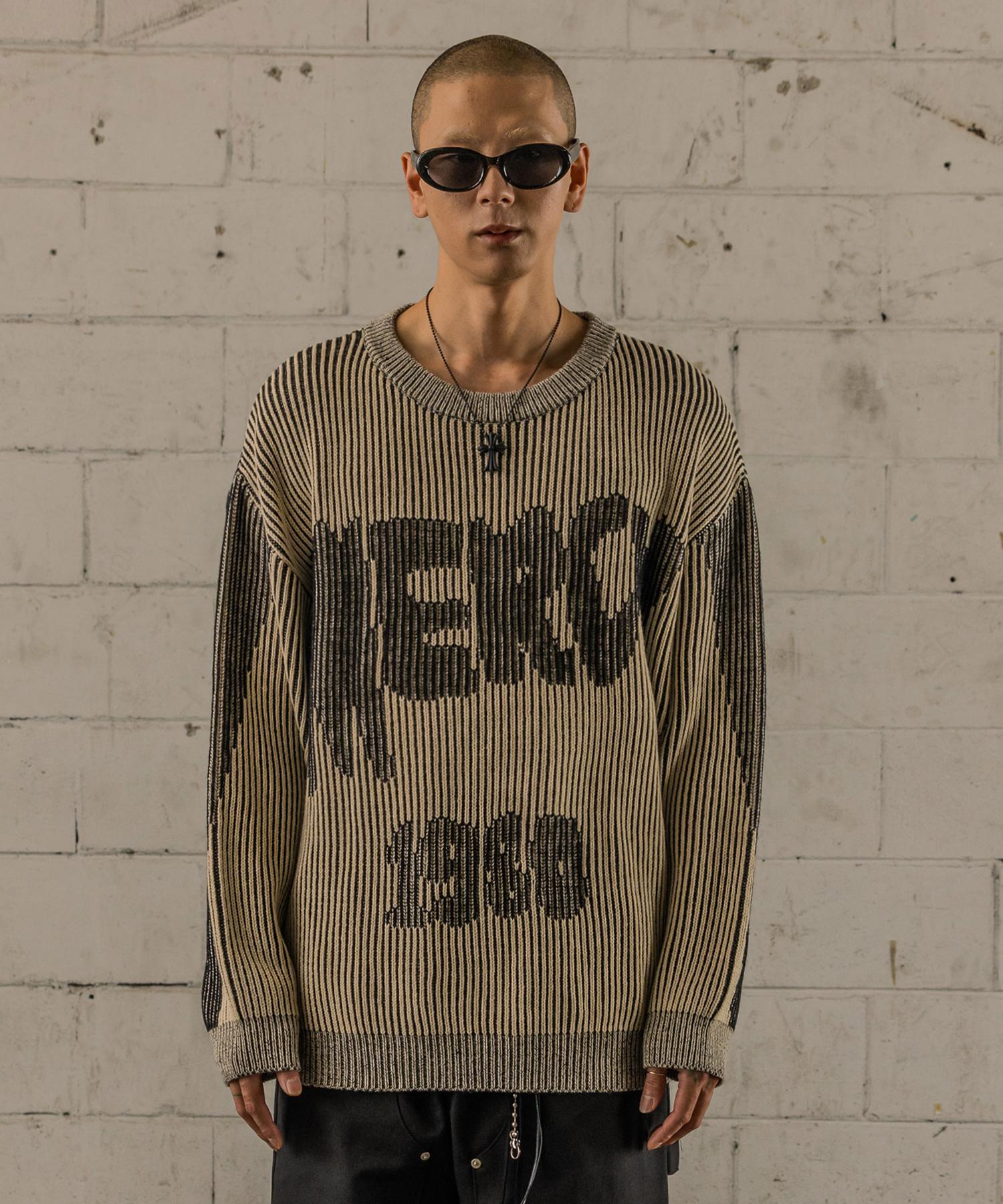 Burning Capone Bc Two Tone Jacquard Knit Beige Beige/Free