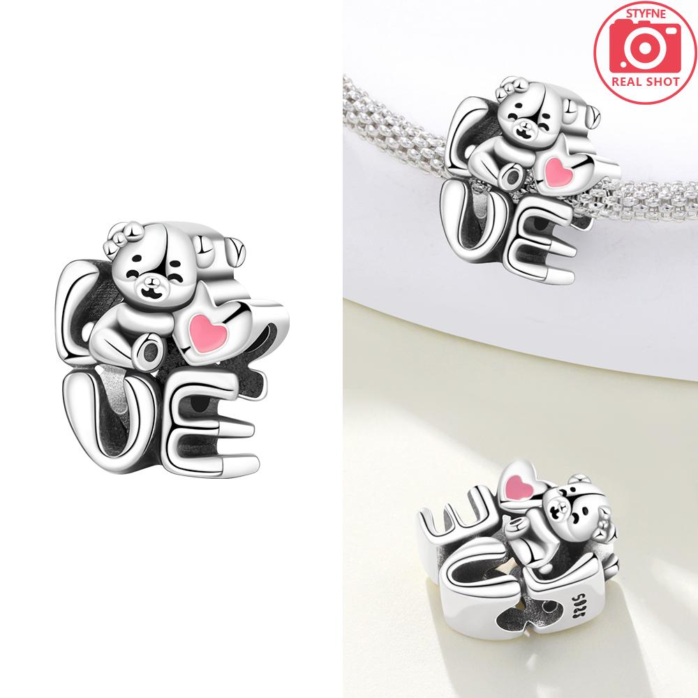 Exquisite Original Couple Boy Girl Symbols Bear Love Pink Heart Cat Charms Copper Beads Fit Bracelet Jewelry Gift Women Diy