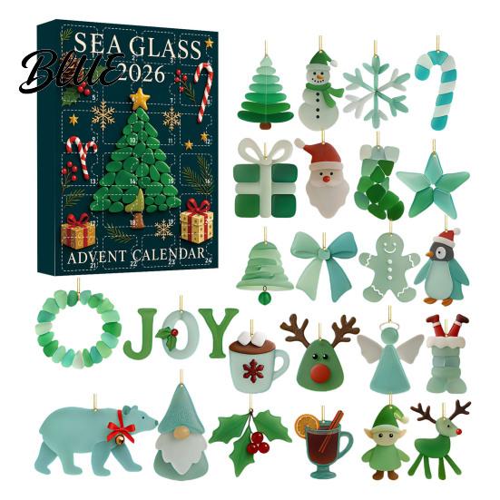 Winter Holiday Decorations Countdown Box Advent Calendar Glass Christmas 2026 Sea 24 Day with Gift