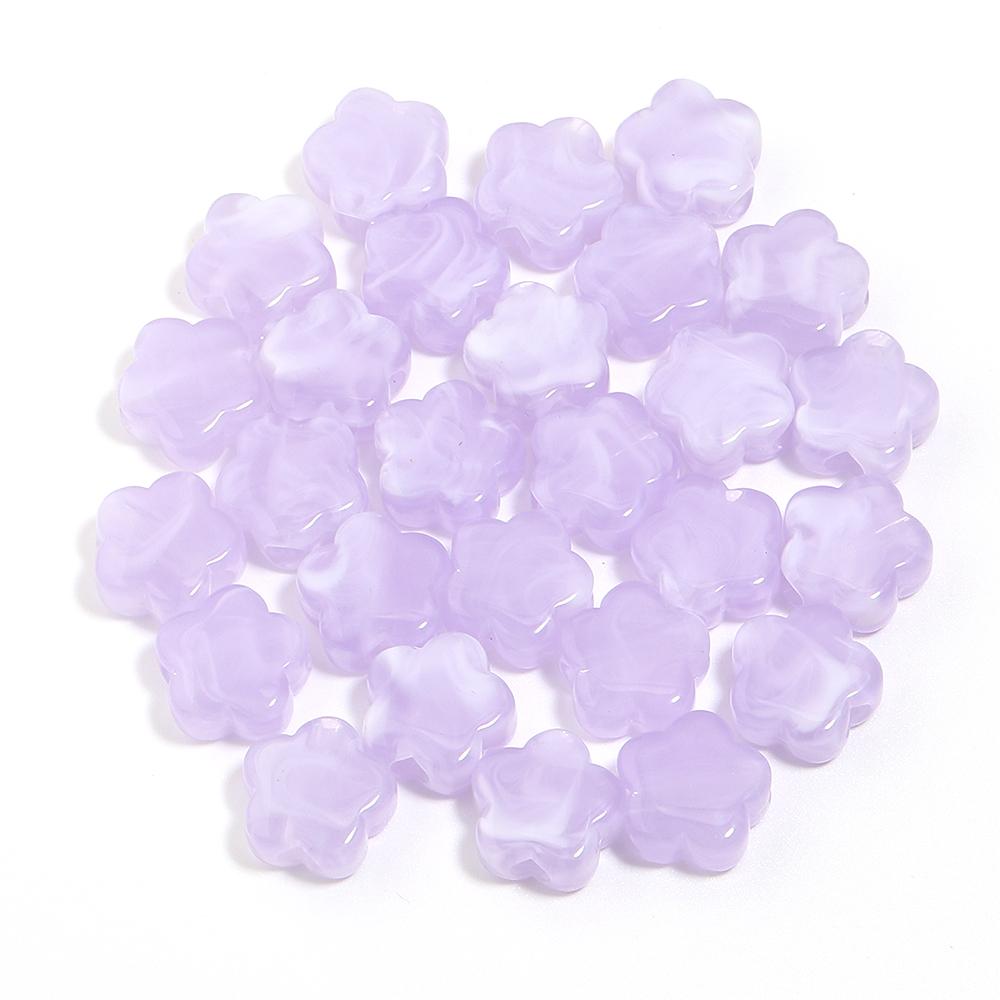 30pcs/lot Flower Shape Acrylic Beads Dual Color Big Hole Loose Spacer Beads For Jewelry Making DIY Fashion Bracelet Phone Chains