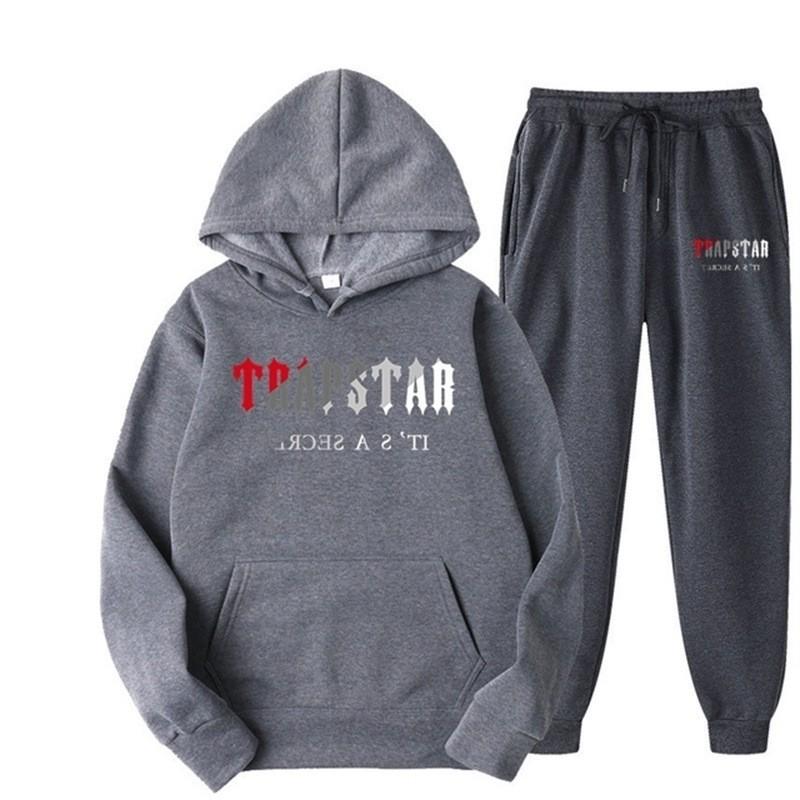 Completo Tuta Jogger con Felpa con Cappuccio Oversize da Uomo - Tessuto Misto Cotone con Stampa Autunnale Casual