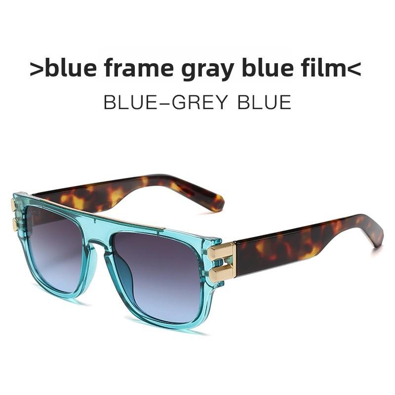 Men Square Frame Sunglasses With Uv400 Protection For Summer Fashion And Travel