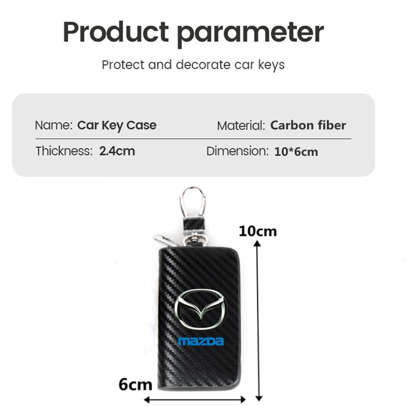 Leather Car Key Protection Shell Bag Carbon Filber Car Key Case for Mazda 3 Bk Bl 323 Axela Atenza CX-3 CX-4 CX5 CX-7