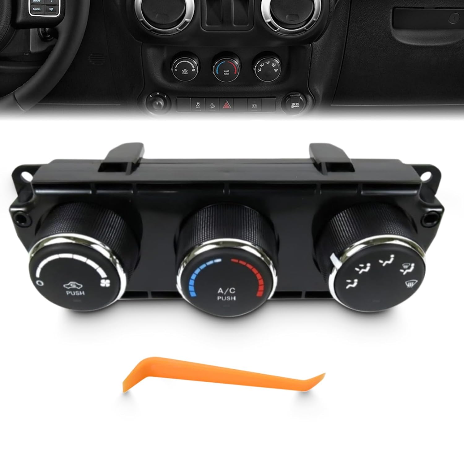 

Air Conditioner Heater Control Unit, Replaces 55111167, 55111168, P55111168, 55111168AF, Compatible with Jeep Wrangler 2011-2013, 16 Pins, 1 pc (A) A