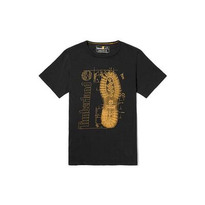Buchstabenprint Lässiges Atmungsaktives Kurzarm-T-Shirt Herren Oberteile Schwarz A627D-001