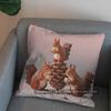 2D Polar Bear On Blue Background Decorative Pillow Pattern Cushion Cover Suitable For Sofa Bedroom Car Pillow Cover