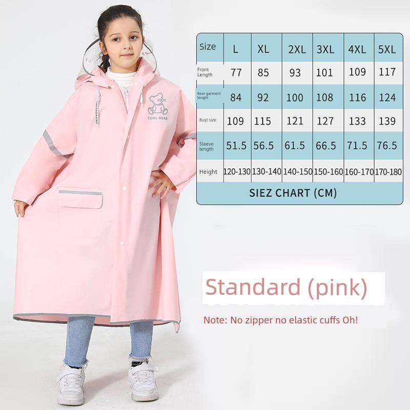 Kids Raincoat Baby Boy Baby Girl for Students to Go to School Long Whole Body Waterproof Children's Outdoor with Schoolbag