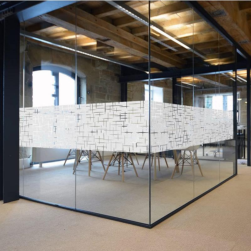 Cross Rainbow Frosted Window Film Privacy Stained Cling Static Glass Sticker