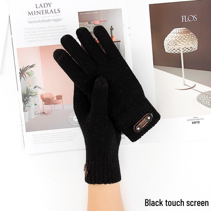 

Men s Woolen Touchscreen Cycling Gloves - Stylish, Warm, Plus Velvet Thickened Winter Gear 21 cm