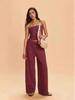 2025 Summer Striped Strapless Top & Pants Set: Sexy & Trendy