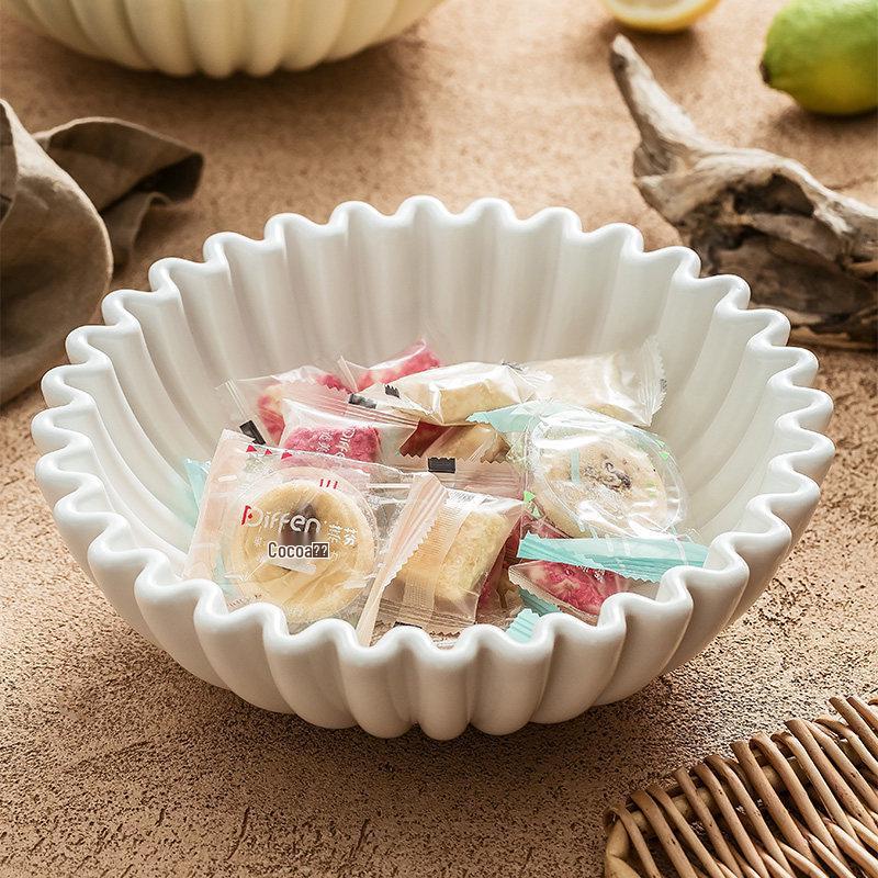 Lotus Leaf Resin Ruffle Bowl - Decorative Home Storage Box