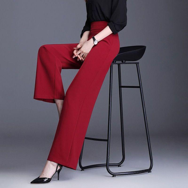 High-Waisted Wide-Leg Women's Pants - All Season Drape, Loose, Slimming, Plus Size, Casual, Straight-Leg, Dance.