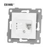 EIOMR EU Standard Wall Power Sockets White Crystal Glass Panel 16A Usb TV RJ45 Wall Switch Usb Outlets Module DIY for Round Box