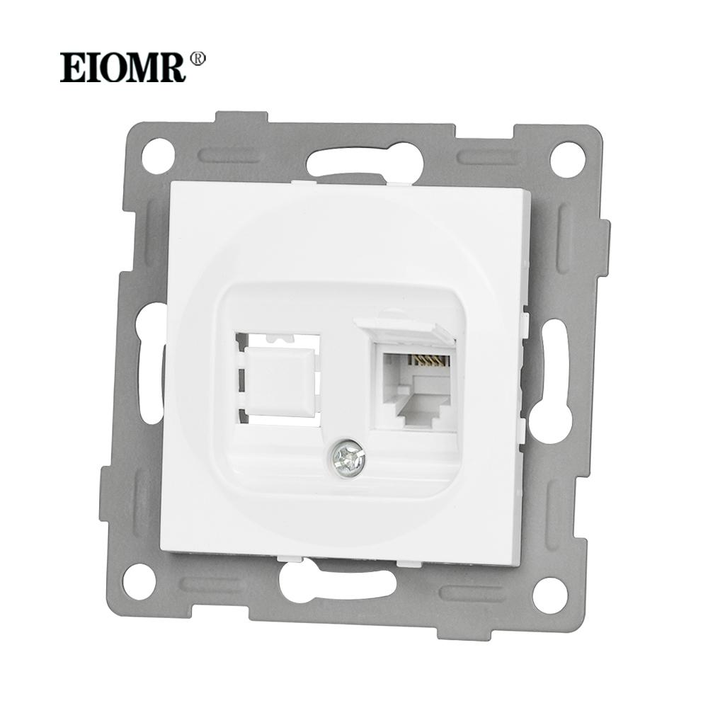 

EIOMR EU Standard Wall Power Sockets White Crystal Glass Panel 16A Usb TV RJ45 Wall Switch Usb Outlets Module DIY for Round Box Phone