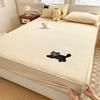 New Class A raw Cotton Polished Cartoon Wind Towel Embroidered Padded Mattress-Cute Pet Series Single-Piece Mattress