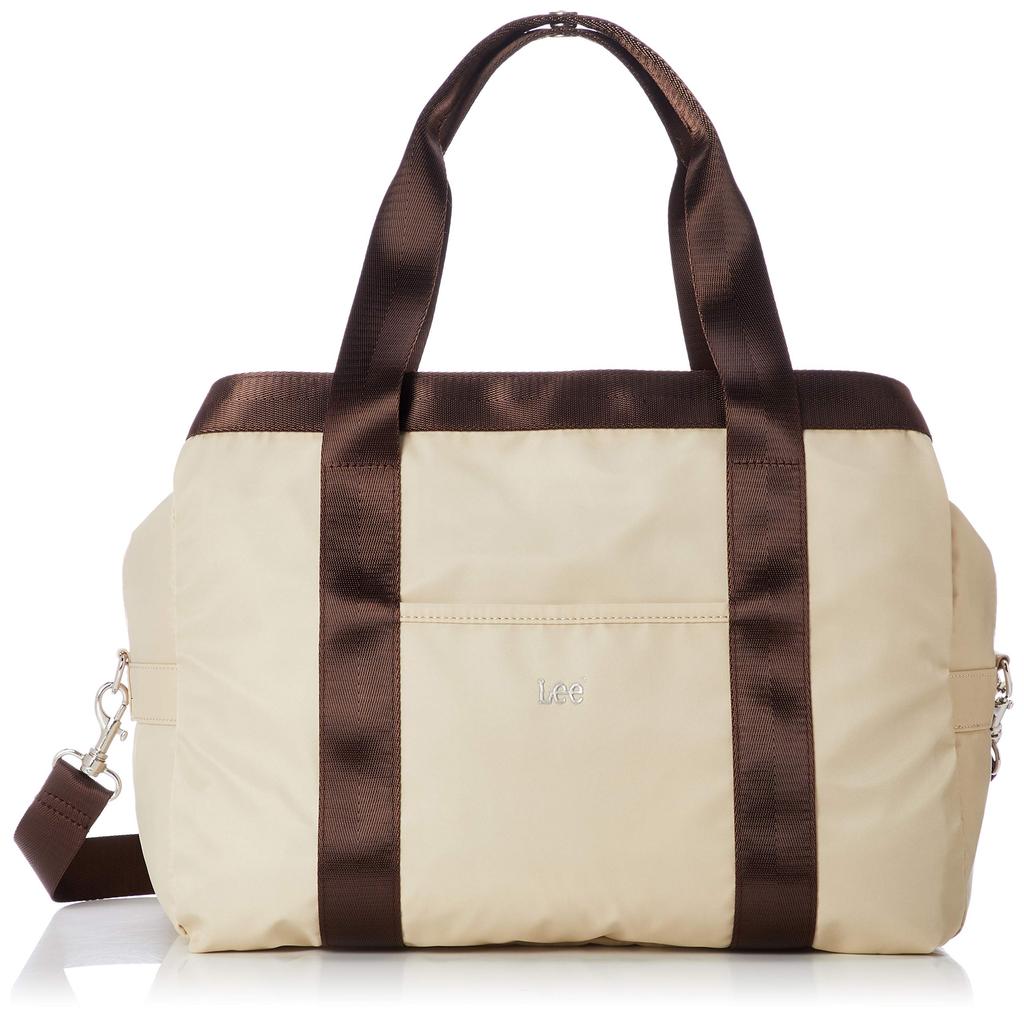 Lee Boston Bag with Lee Logo Silver Foam Lightweight Nylon Diaper Beige Print, Twill, 2-Way Bag/Shoulder Bag,