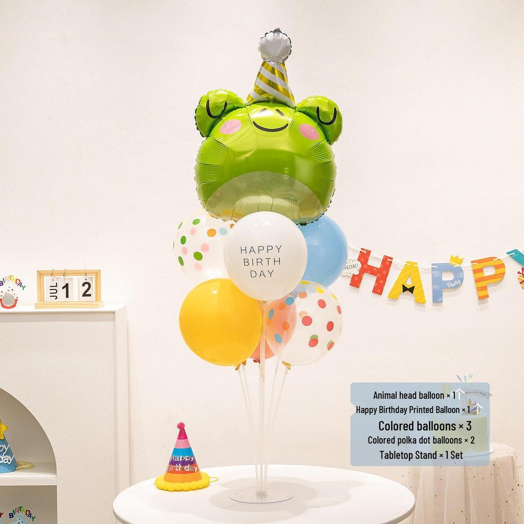 Cartoon Animal Birthday Table Decorations: June 1st Children's Day Balloons & Dessert Ornaments