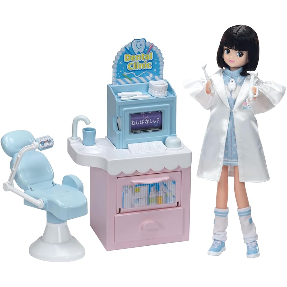 

Takara Tomy Licca-chan Doll Dress-Up Friends Dentist Toy for Pretend Play Ages 3 and Up
