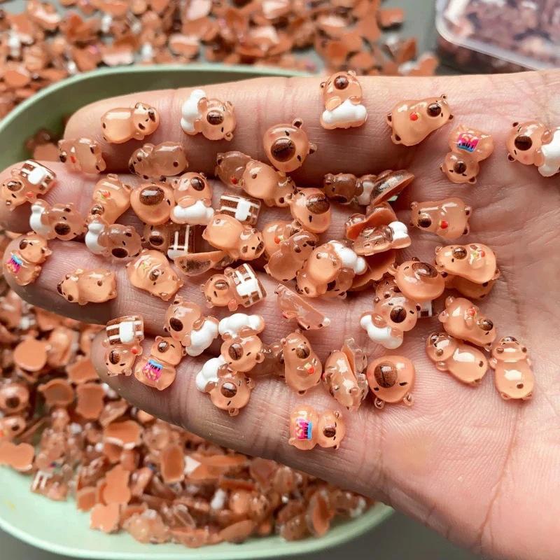 

100 шт. Миниатюры мини-капибары, фигурки животных, украшение для феиного сада, дома, стола, микроландшафт, поделка своими руками коричневый