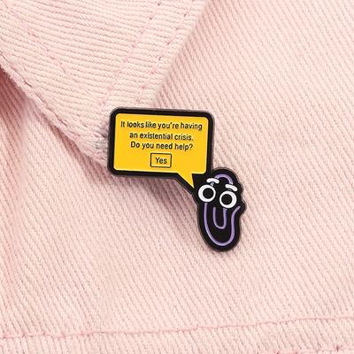 Microsoft Clippy Office Assistant Enamel Pin It Looks Like You're Having an Existential Crisis Brooch Lapel Badge Jewelry Gift