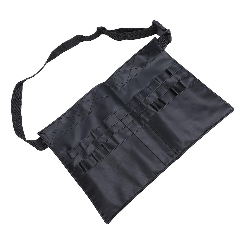 Makeup Brush Waist Bag Multi Pockets PU Cosmetic Makeup Brush Pouch with Artist Belt Strap