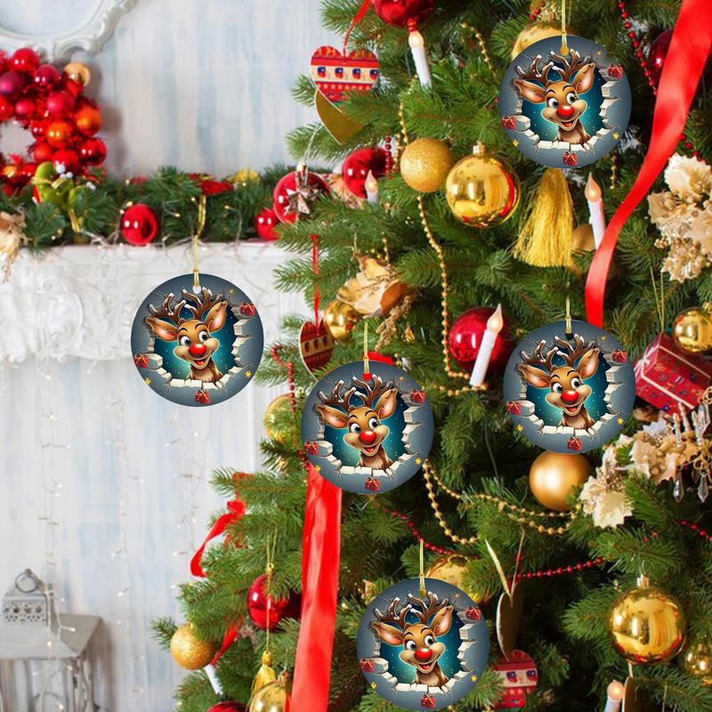 Schneemann-Ornamente für den Weihnachtsbaum Durchbrechen Acrylfenster-Ornamente 2D Kreative Fenster-Ornamente für Feiertagspartys