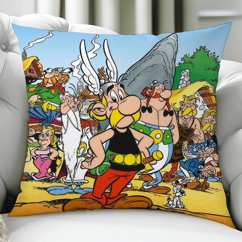 

Manga AAsterix Et OObelix cushion cover Birthday Anniversary Gifts Double Sided Printed Zipper Cushion Cover Soft Skin Bedding 30x30cm