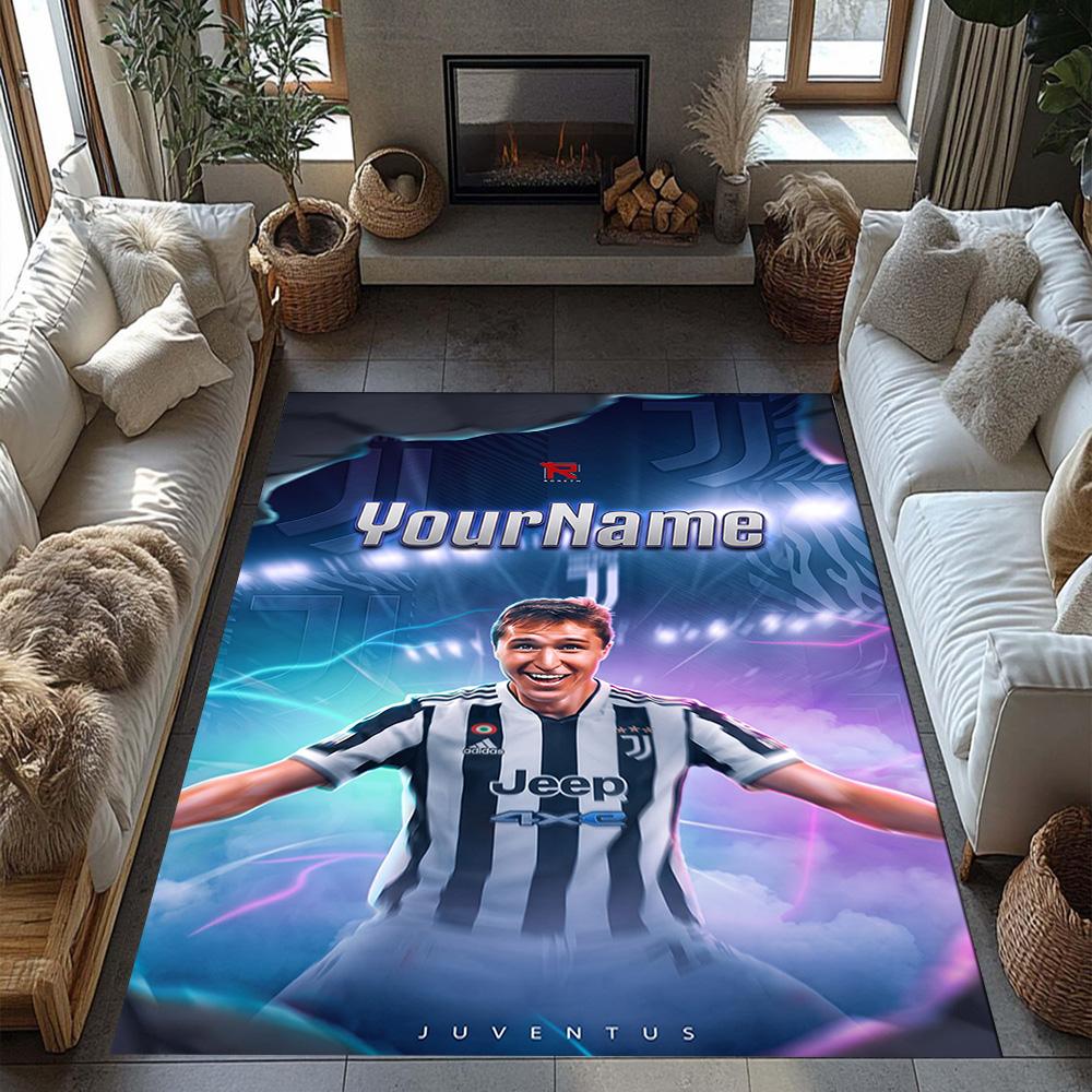 Juventus Personalized Text Floor Mat Suitable for Dormitory Game Room Bedrooms Living Rooms Antislip Carpet Anime Office Decor