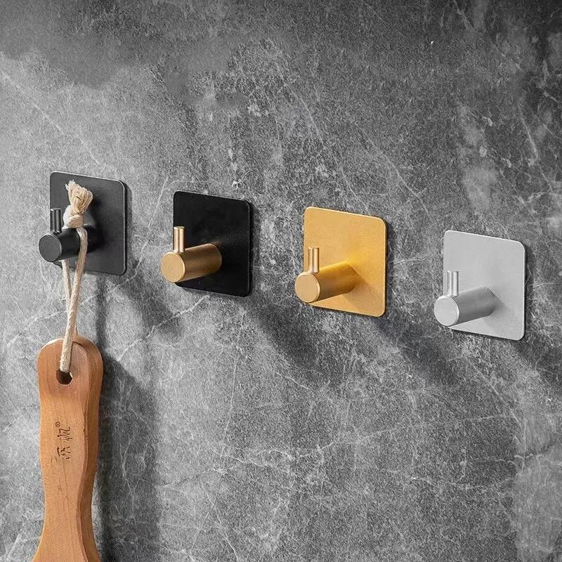 Appendi Asciugamani Vestiti da Bagno Set Metallico Nero 3 Pezzi